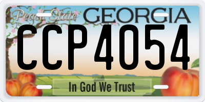 GA license plate CCP4054