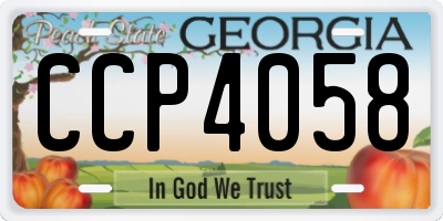 GA license plate CCP4058