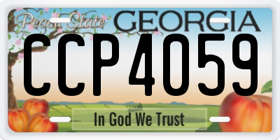 GA license plate CCP4059