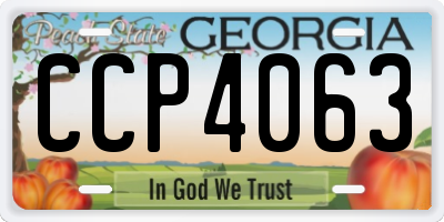 GA license plate CCP4063