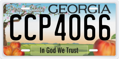 GA license plate CCP4066
