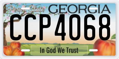 GA license plate CCP4068