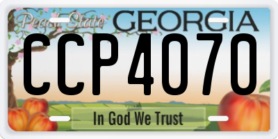 GA license plate CCP4070