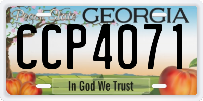 GA license plate CCP4071