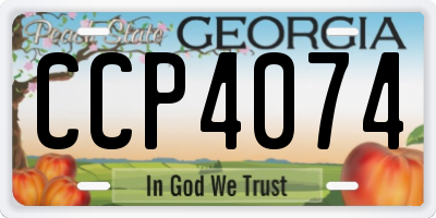 GA license plate CCP4074