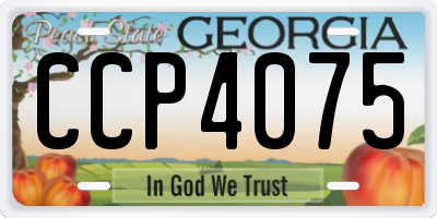 GA license plate CCP4075