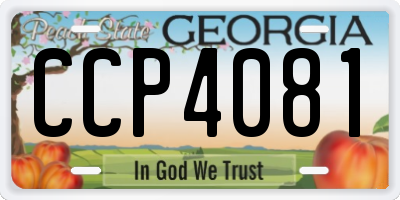 GA license plate CCP4081