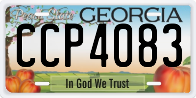 GA license plate CCP4083