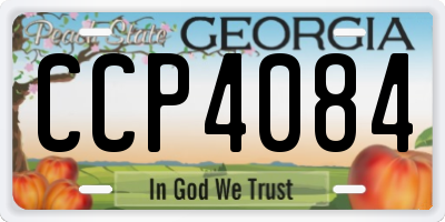 GA license plate CCP4084