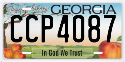 GA license plate CCP4087