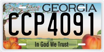 GA license plate CCP4091