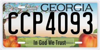 GA license plate CCP4093