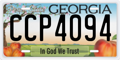 GA license plate CCP4094