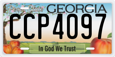 GA license plate CCP4097