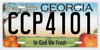 GA license plate CCP4101