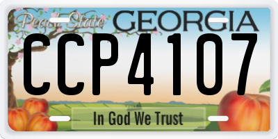 GA license plate CCP4107