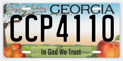 GA license plate CCP4110
