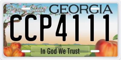 GA license plate CCP4111