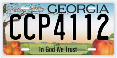 GA license plate CCP4112