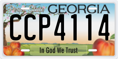 GA license plate CCP4114