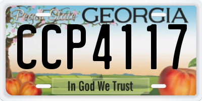 GA license plate CCP4117