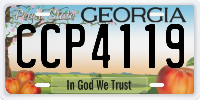 GA license plate CCP4119