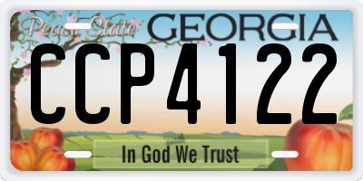GA license plate CCP4122