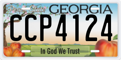 GA license plate CCP4124