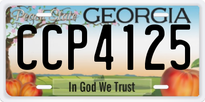 GA license plate CCP4125