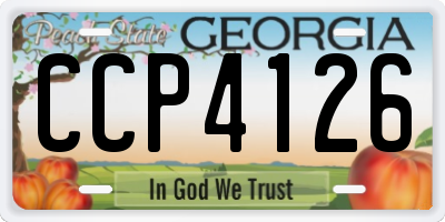 GA license plate CCP4126
