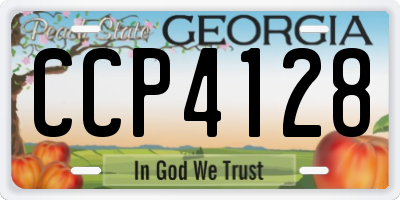 GA license plate CCP4128