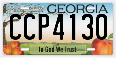 GA license plate CCP4130