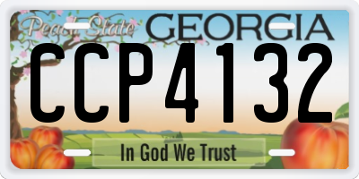 GA license plate CCP4132