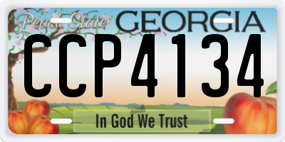 GA license plate CCP4134