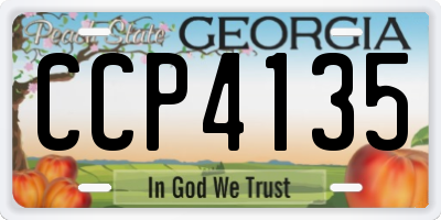 GA license plate CCP4135