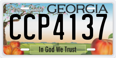 GA license plate CCP4137