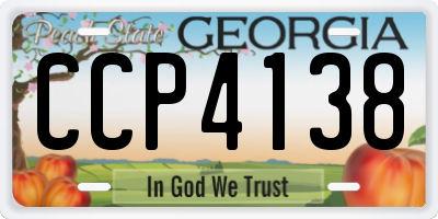 GA license plate CCP4138