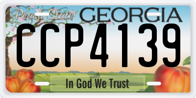 GA license plate CCP4139