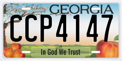 GA license plate CCP4147