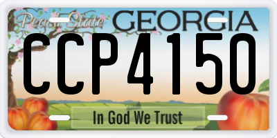 GA license plate CCP4150