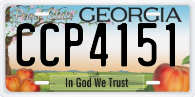 GA license plate CCP4151