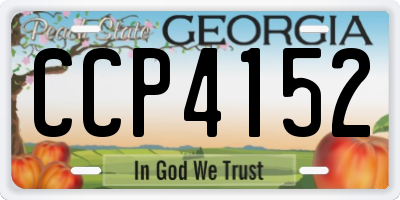 GA license plate CCP4152