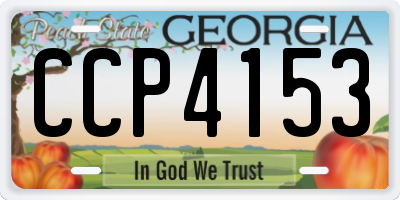 GA license plate CCP4153