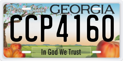 GA license plate CCP4160