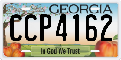 GA license plate CCP4162