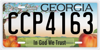 GA license plate CCP4163