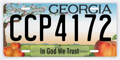 GA license plate CCP4172