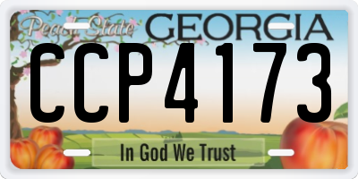GA license plate CCP4173