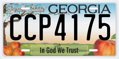 GA license plate CCP4175