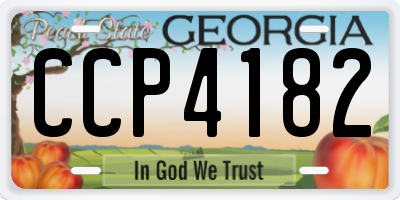 GA license plate CCP4182